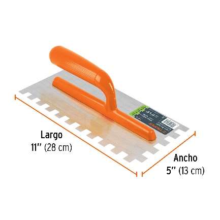 Taloche Bord Dentelé Carré 28X13 Manche De Plastique 6 Rivets 12Mm