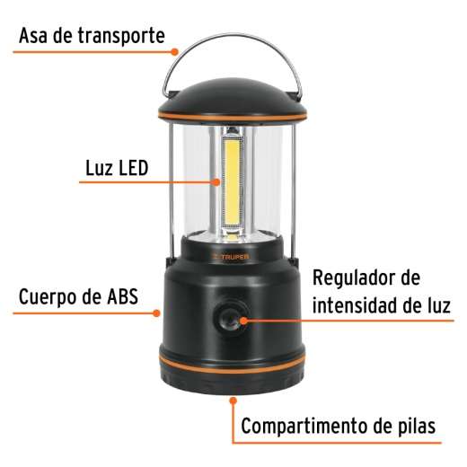 Lampe Torche Camping Variable 550 Lumens 3 Piles D Incluses