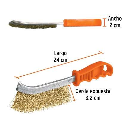 Brosse Fil De Fer Ondulé Longueur: 24 Cm Largeur: 2 Cm