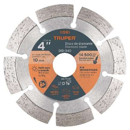 Disque De Diamant Jante Segmenté Coupes Rapides 100 Mm X 2,1 Mm
