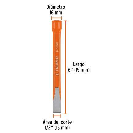 Ciseau À Froid De Chrome Vanadium Longueur: 15 Cm Cale: 13 Mm
