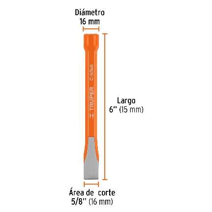Ciseau À Froid De Chrome Vanadium Longueur: 15 Cm Cale: 16 Mm