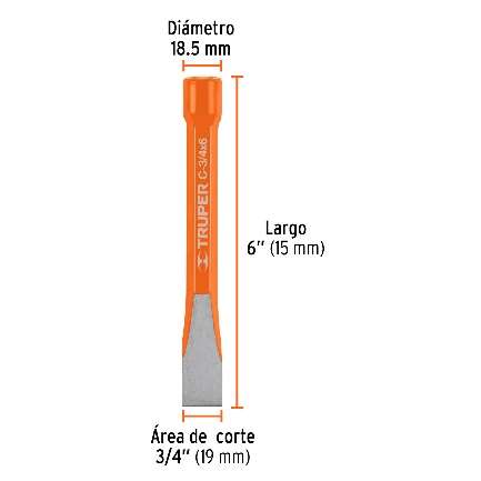 Ciseau À Froid De Chrome Vanadium Longueur: 15 Cm Cale: 19 Mm