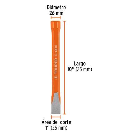 Ciseau À Froid De Chrome Vanadium Longueur: 25 Cm Cale: 25 Mm