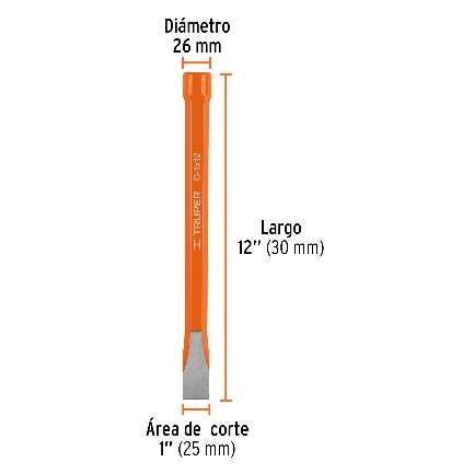 Ciseau À Froid De Chrome Vanadium Longueur: 30 Cm Cale: 25 Mm