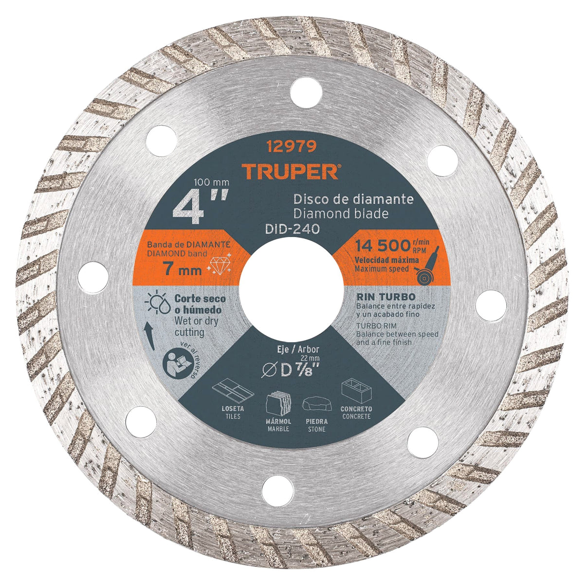 Disque De Diamant Jante Turbo Diamètre 100 Mm X 2,2 Mm
