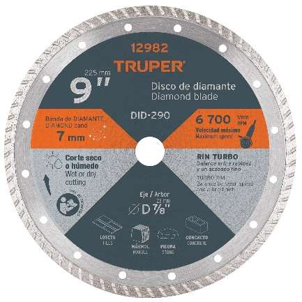 Disque De Diamant Jante Turbo Diamètre 228 Mm X 3 Mm