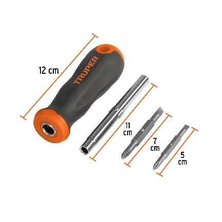 Tournevis Chrome Vanadium Avec 2 Embouts 6 Fonctions