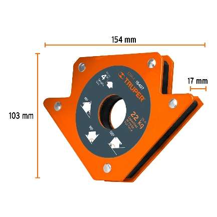 Équerre Magnétique 22 Kg 103 Mm X 154 Mm X 17 Mm