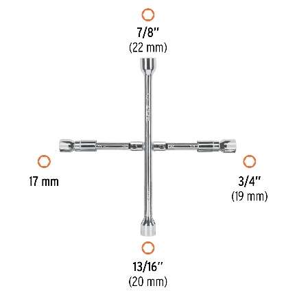 Clé De Cruciforme Pliable 36 Cm Tailles: 17 Mm 19 Mm 20 Mm 22 Mm