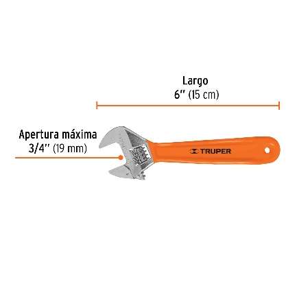 Clé À Molette Chromé Avec Prise En Main Acier Au Carbone 6" 15 Cm
