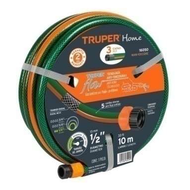 Tuyau Renforcée 3 Couches 10 M 12 Fils - Raccords Plastiques 1/2"12