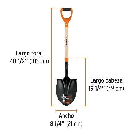 Pelle Ronde Poignée Confort "Et" 103 Cm Dim: 49 Cm X 21 Cm Lot: 3 P