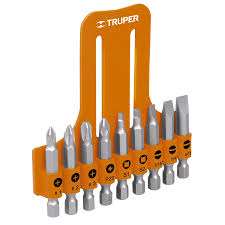 Jeu 9 Embouts Tournevis Cruciforme-Pc2-Carrée-Plate