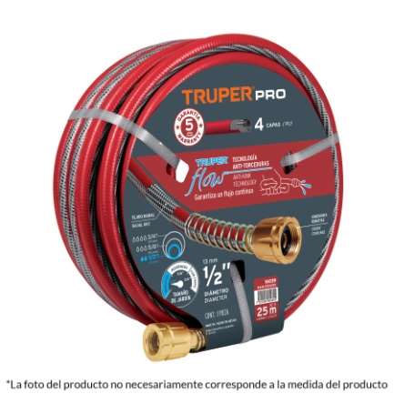 Tuyau Renforcée 4 Couches 20 M Raccords Métalliques 1/2"