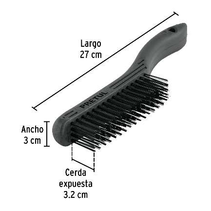 Brosse De Fil De Fer 64 Pinceaux Longueur: 27 Cm Largeur: 3 Cm