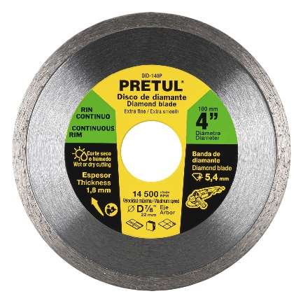 Disque De Diamant Jante Continu Carrelage Diamètre 100 Mm X 1,8 Mmcarrelage