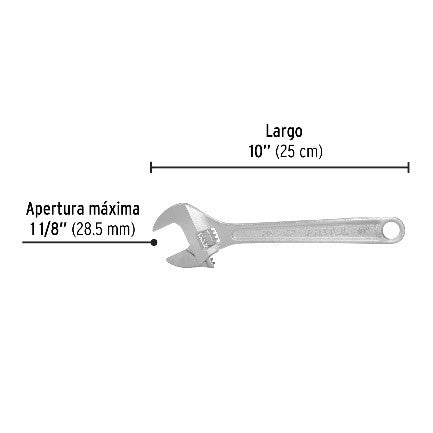 Clé À Molette Chromé Acier Au Carbone 10" 25Cm