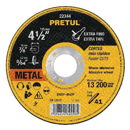 Disque Abrasif Pour Coupe Métal Disque Extra-Fin De Métal 115 Mm X 1,2 Mmextra-Fin