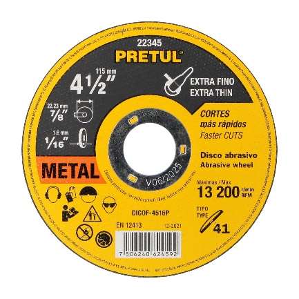 Abrasif Pour Coupe Métal De Métal 115 Mm X 1,6 Mm