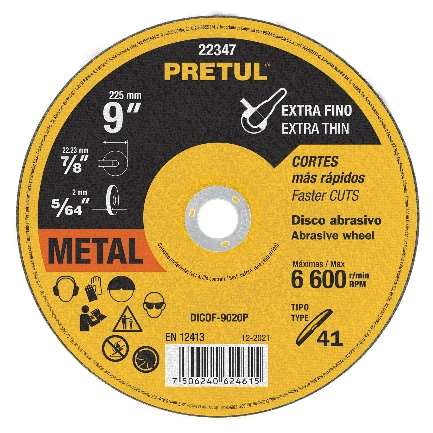 Disque Abrasif Pour Coupe De Métal 225 Mm X 2 Mm