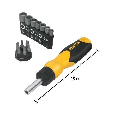 Tournevis Type Cliquet 6 Embouts Et 7 Douilles