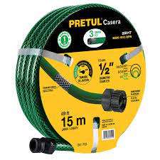 Tuyau Renforcée 3 Couches 15 M Tuyau 8 Fils - Raccords Plastiques 1/2" 8
