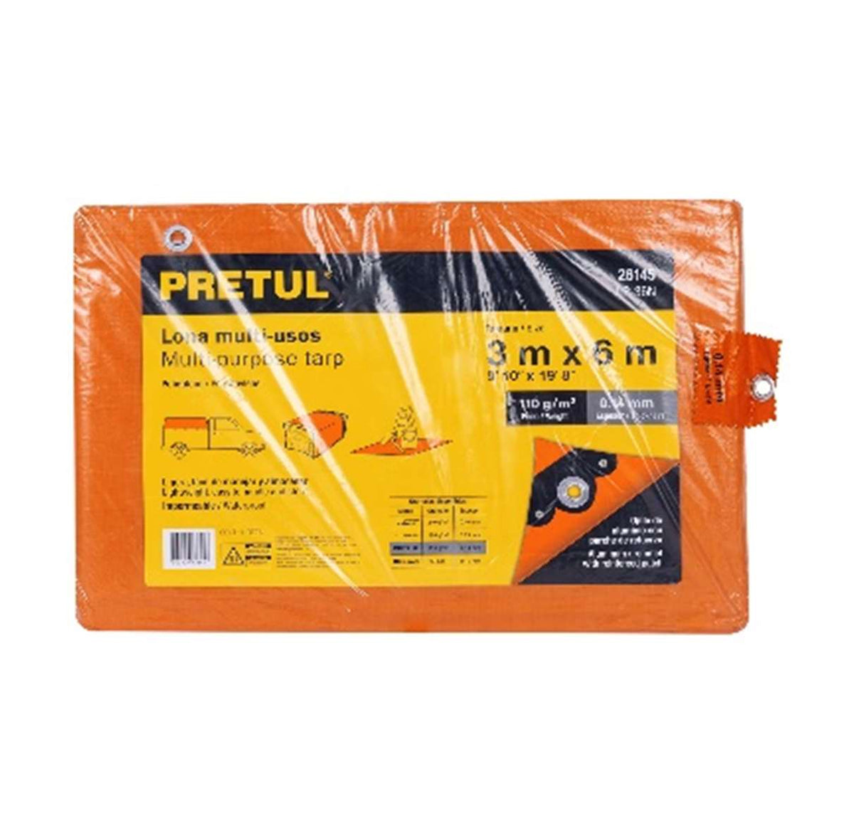 Bâche 110 G/M2 Épaisseur 0,14 Mm 3 M X 6 M