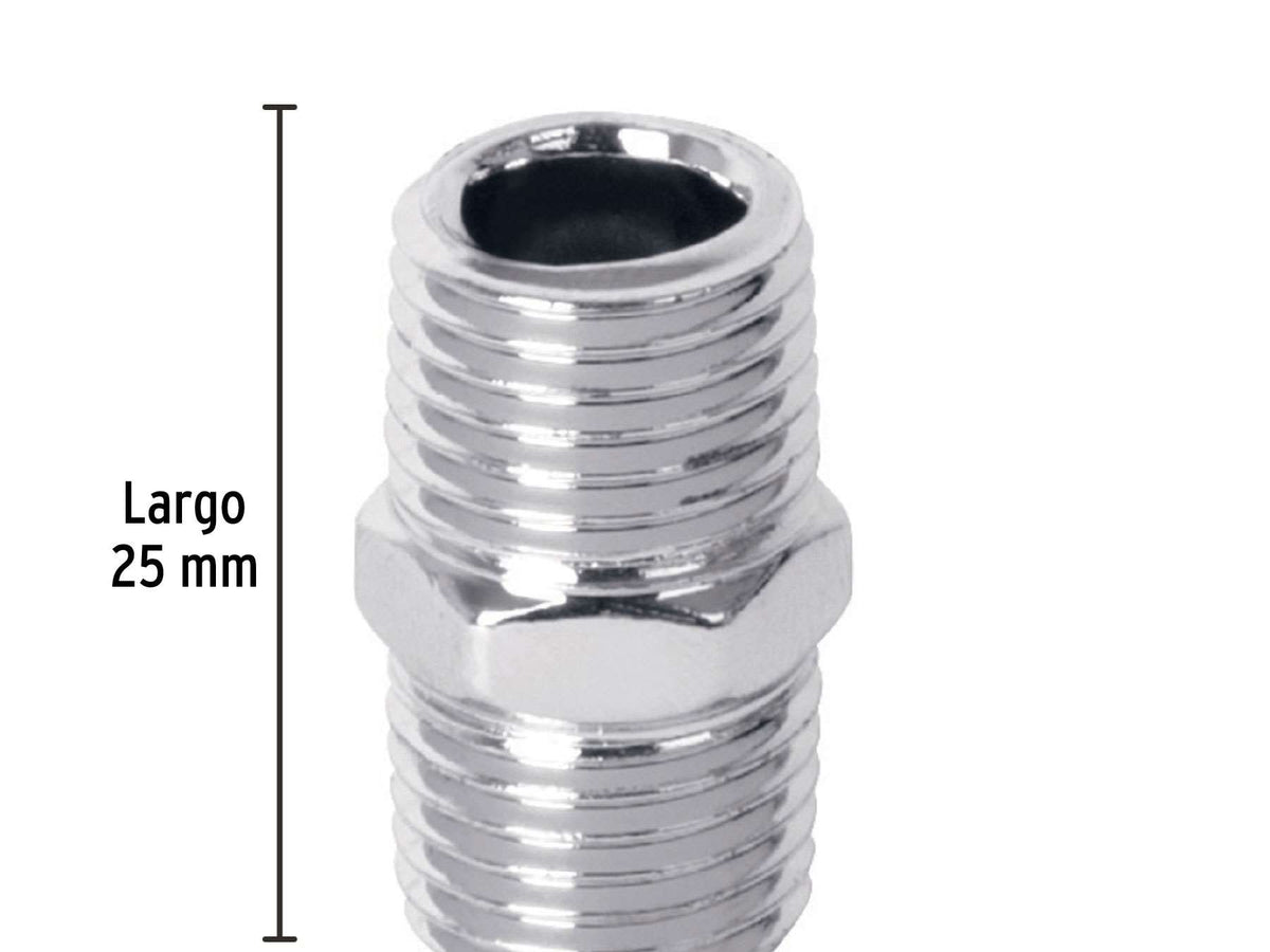 Nipple De Acier Chromé 1/4" Mâle Mâle