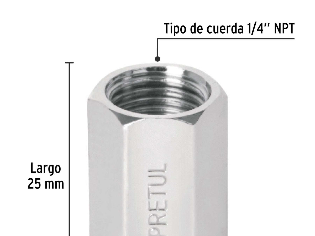 Raccord De Acier Chromé 1/4" Femelle Femelle