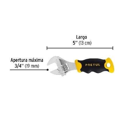 Clé À Molette Court Avec Prise En Main Acier Au Carbone 5" 13 Cm
