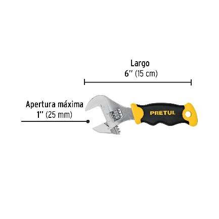 Clé À Molette Court Avec Prise En Main Acier Au Carbone 6" 15 Cm