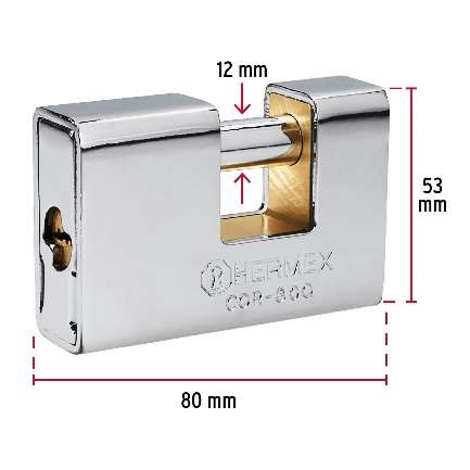 Cadenas Anti-Levier 80Mm Blindé Corps De Laiton