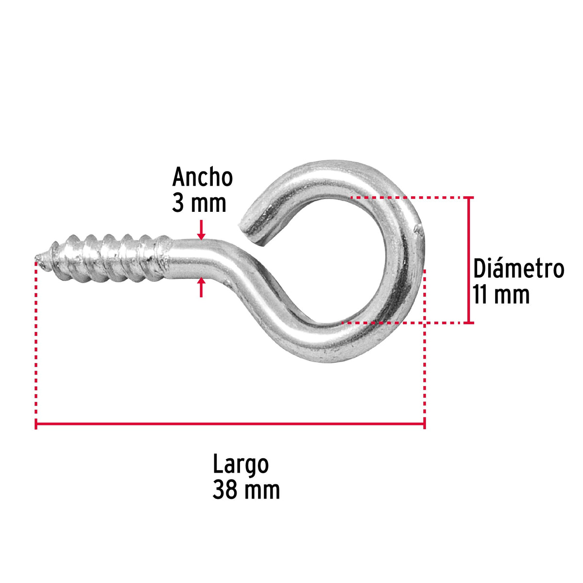 Piton Fermée 19X60 Taille: 3X11X39 Mm