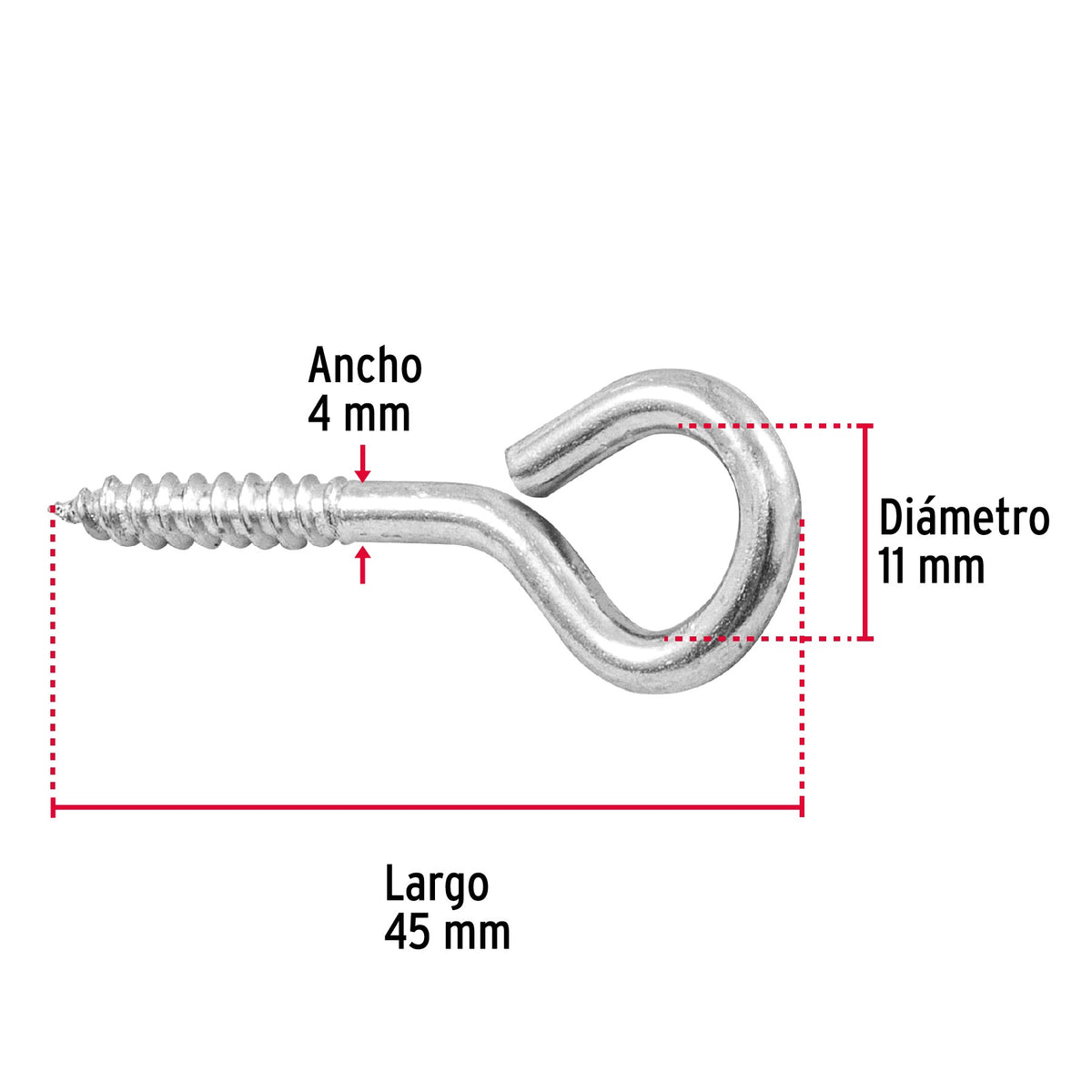 Piton Fermée 20X70 Dimension: 4X11X46 Mm