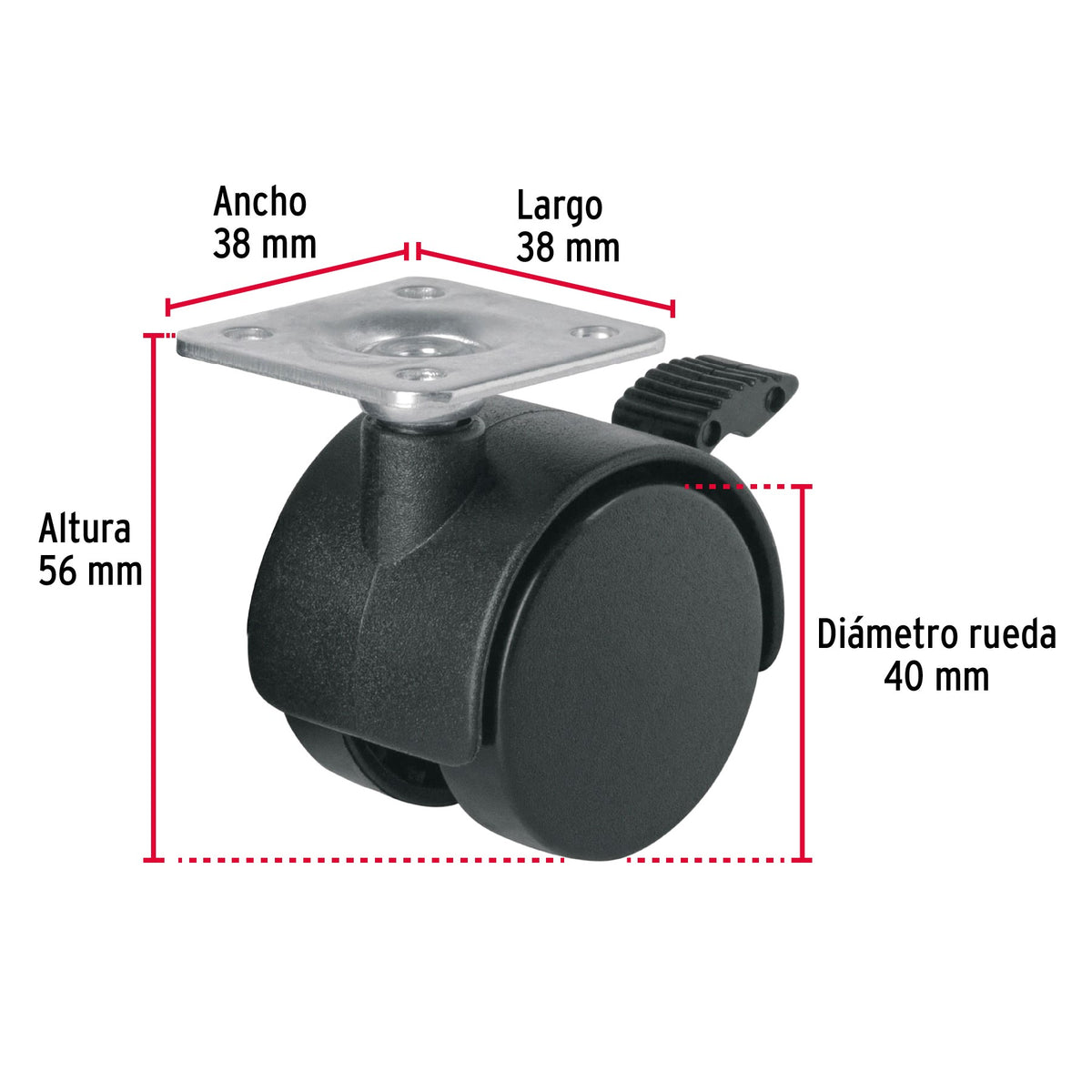 Roulette Avec Frein Charge: 20 Kg