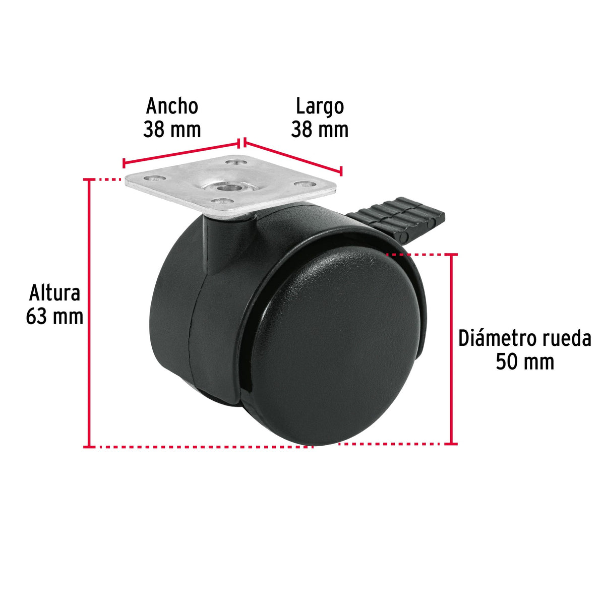 Roulette Avec Frein Charge: 40 Kg